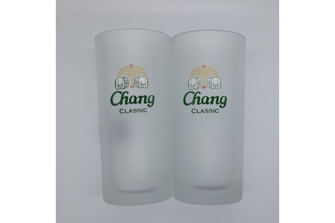 Set 2 of CHANG Beer Glass 5.5" Classic Original Rare Collectible Pint Glasses