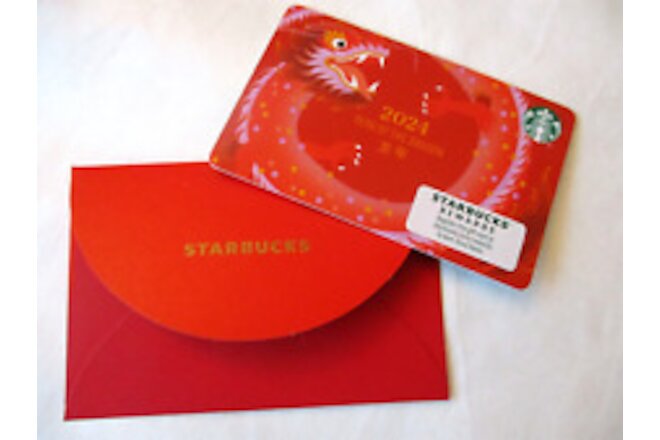 STARBUCKS CARD Chinese Year Of Dragon 2024 Limited Edition. w / SLEEVE NEW