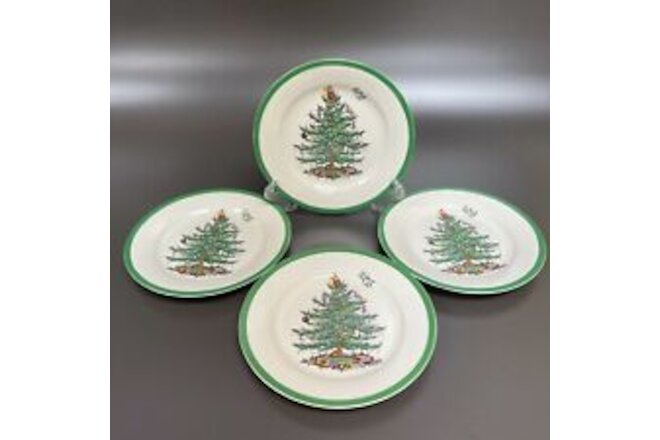 Spode Christmas Tree Salad Plates Green Band Lot of 4 - Retail $34 each