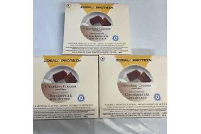 Ideal Protein Chocolatey Coconut bars 3 boxes BB 03/31/2025 FREE Ship