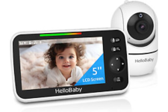 Upgrade Monitor, 5''Sreen with 30-Hour Battery, Pan-Tilt-Zoom Video Baby Monitor