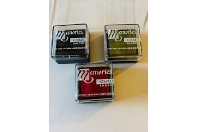 Memories Mini Cube Chalk - Lot of 3  Creamy Coffee, Pale Olive, Cloudy Coral NEW