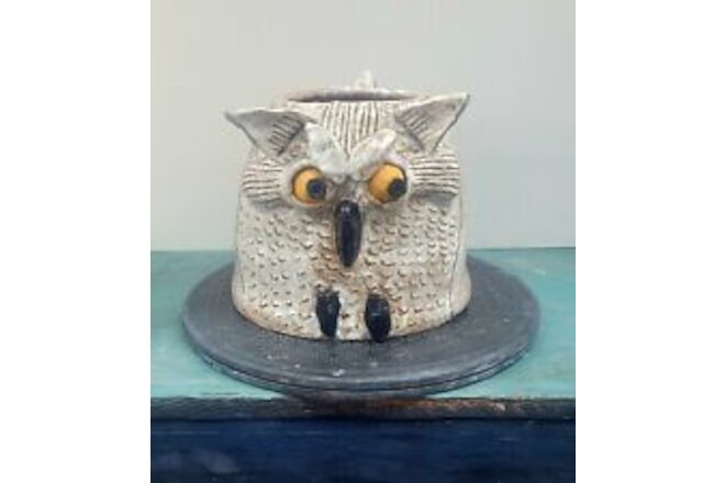 Southern Folk Art Owl  Face Jug By Melissa Herman