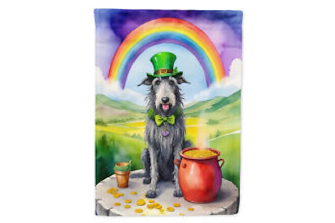 Scottish Deerhound St Patrick's Day Flag Canvas House Size DAC5608CHF