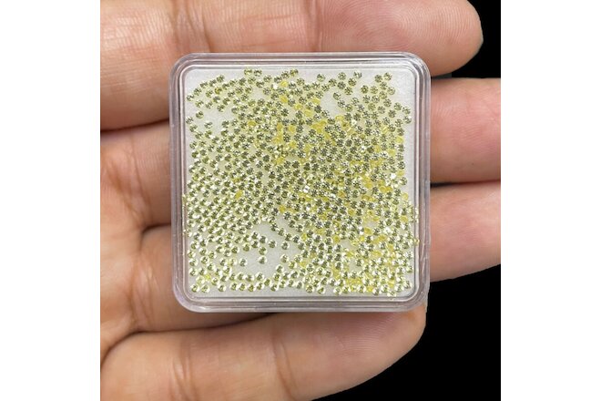 VVS 100 Pcs Natural Canary Yellow Sapphire 1.2mm Round Diamond Cut Loose Gems