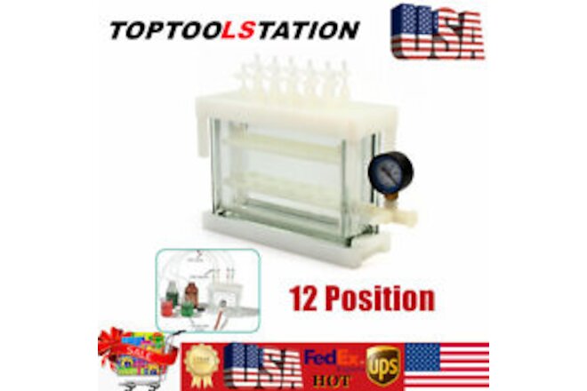 12 Position Solid Phase Extraction Vacuum SPE Manifold Laboratory Equipment