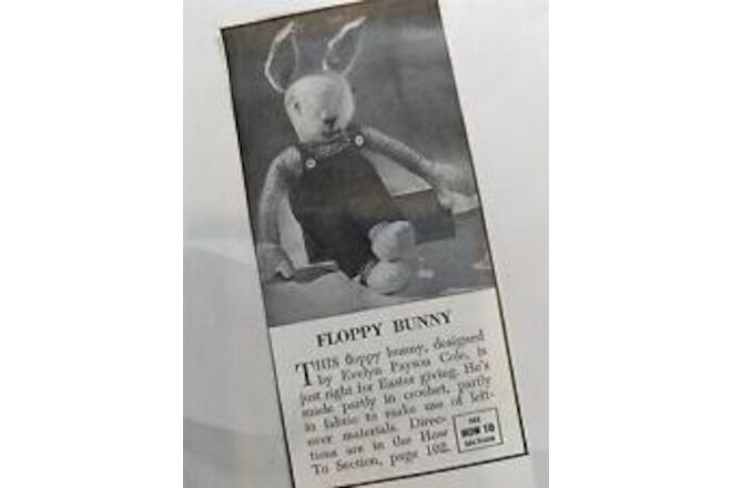 How to Make a Crochet Fabric FLOPPY BUNNY Pattern Instruction 3 Pages 1949 COPY