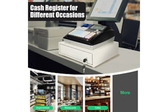 Electronic POS System Cash Register LED Display For Retail W/ Drawer 48 Keys US