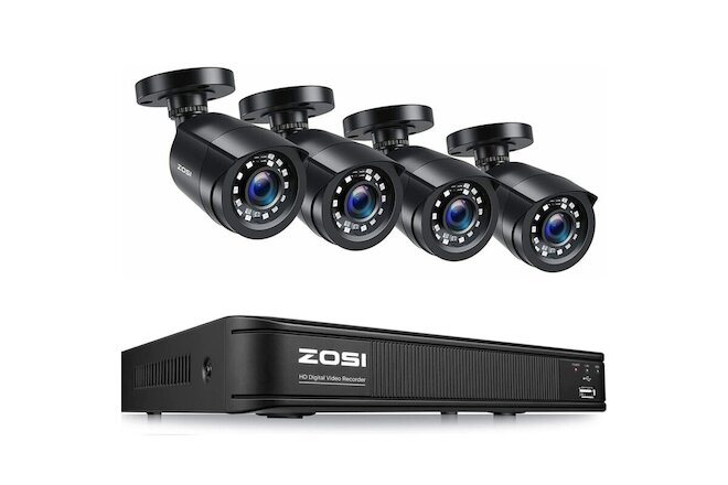 ZOSI 8CH 2MP DVR Outdoor Home CCTV 1080p HD Security Camera System Night Vision