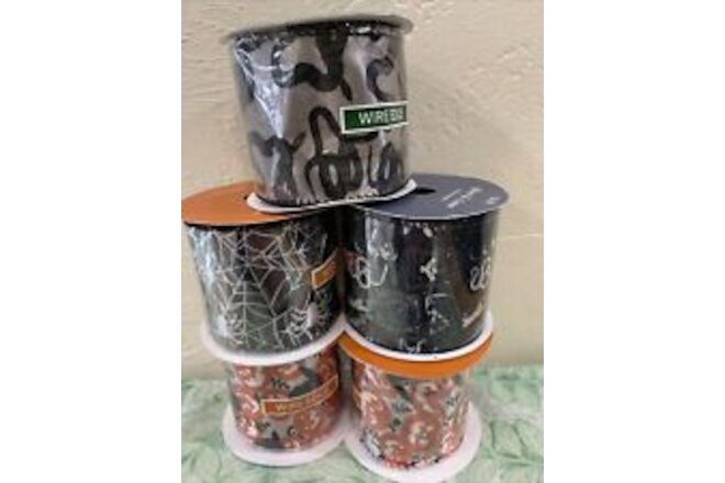 Place & Time Halloween Ribbon Spools Lot Of 5