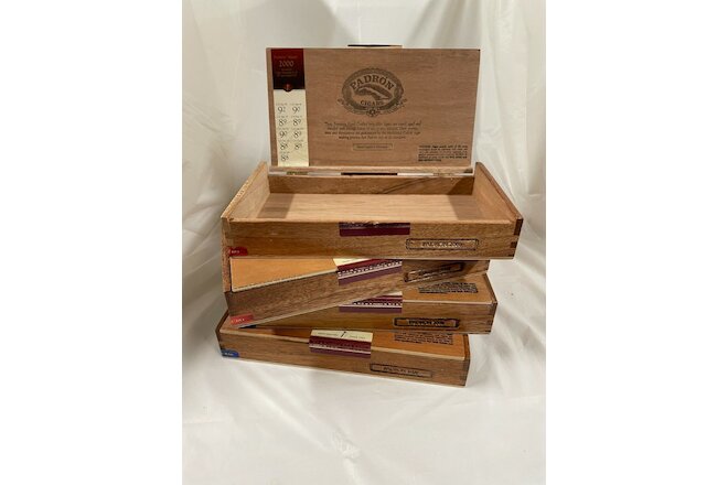 4 - Cigar Boxs PADRON 2000 10 1/2"x5 5/8"x1 3/4 Storage Craft Box