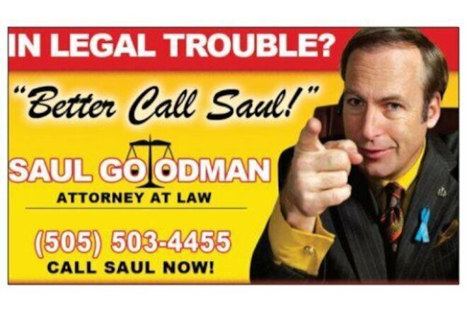 Lot of (2) Breaking Bad - Saul Goodman "Better Call Saul" Business Cards