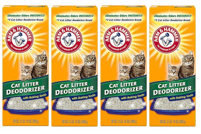 Arm & Hammer Cat Litter Box Deodorizer Odor Eliminator 30 oz, Pack of 4 ✅