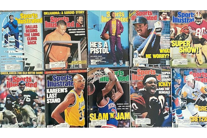 Sports Illustrated Jan. - March 1989 LOT 10 Vintage Issues (sold as LOT or solo)