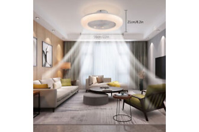 22" Modern LED Ceiling Fan Light Invisible Fandelier Chandelier Lamp w/ Remote