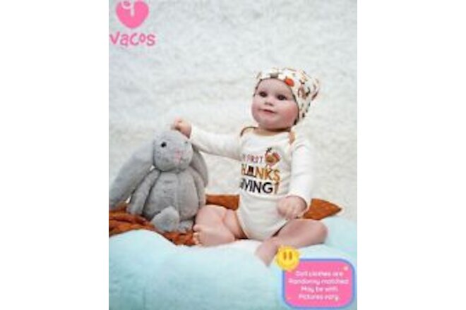 VACOS 24" Lifelike Newborn Real Soft Vinyl Reborn Baby Dolls Handmade Kids Gift