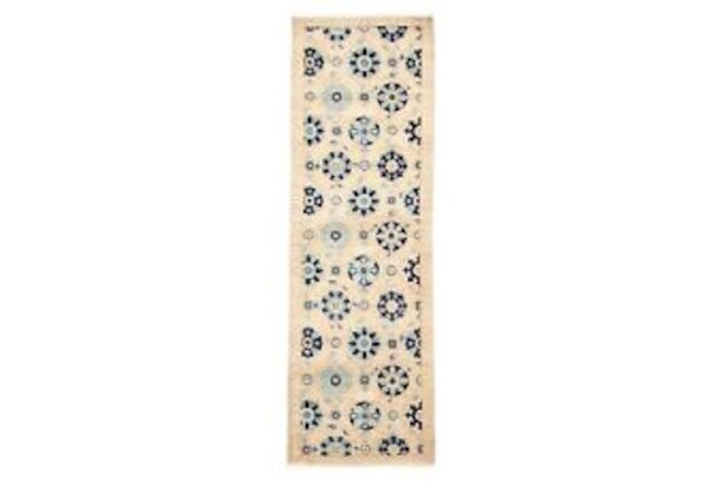 Traditional Hand-Knotted Floral Carpet 2'7" x 8'2" Wool Area Rug