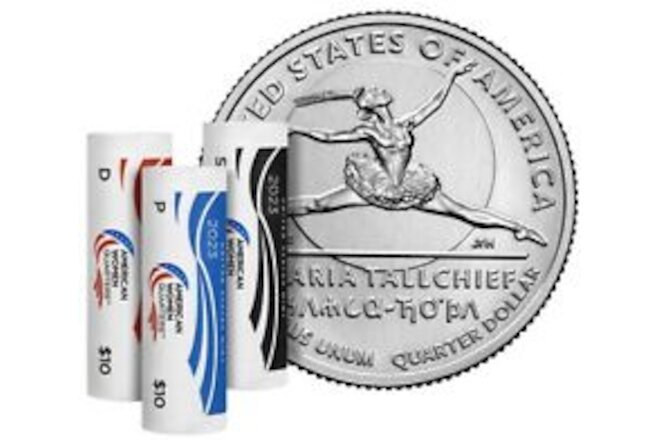 2023 MARIA TALLCHIEF Quarters - US Mint Three Roll Set P - D - S (23WRK)