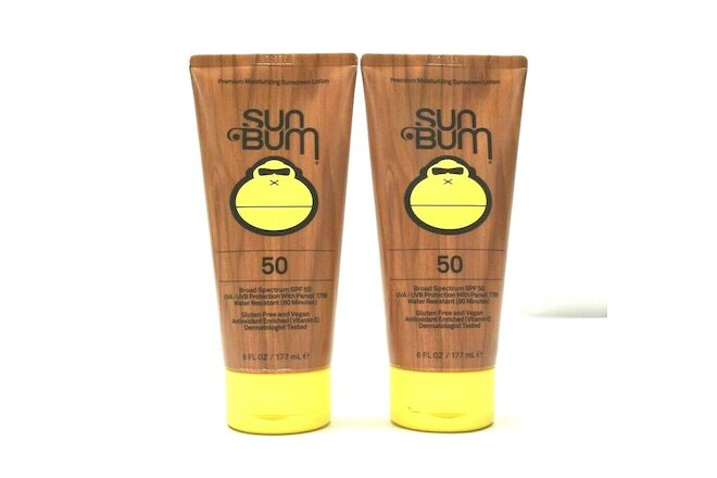 Sun Bum Original Moisturizing Sunscreen Lotion, SPF 50, 6 Fl Oz, Pack of Two