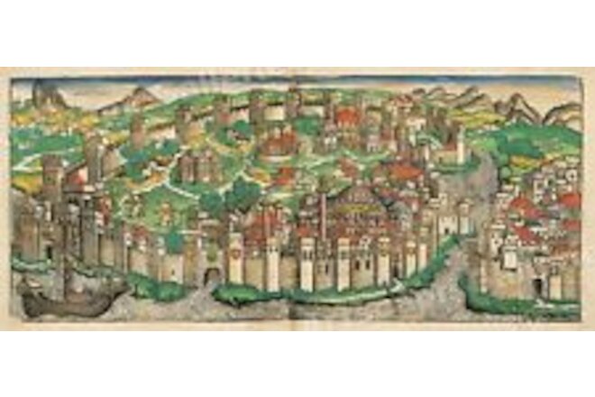 Constantinople (Istanbul) Turkey 1490’s Vintage Style City Map - 10x24