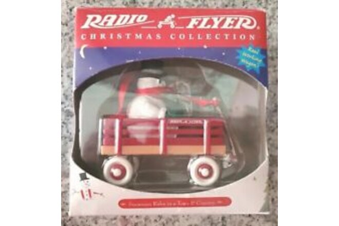Radio Flyer Christmas Collection Ornament Snowman in Little Red Wagon