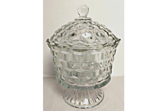 Home Interiors Vintage Lady Love Compote Crystal Clear Lidded Dish Candies Mints