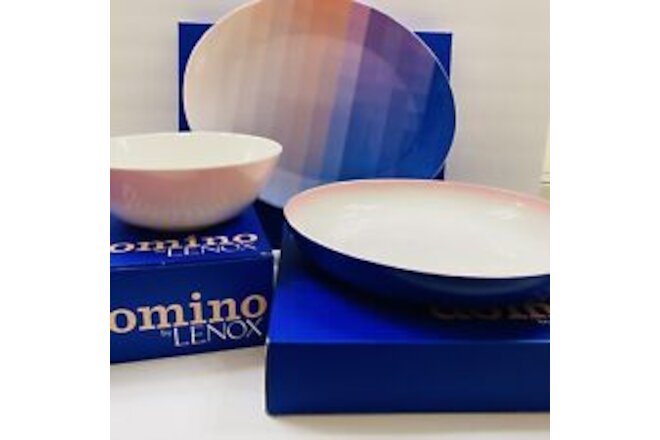 Domino by Lenox Optique Ombre 3 Piece Set platter, Low Bowl, Serving Bowl