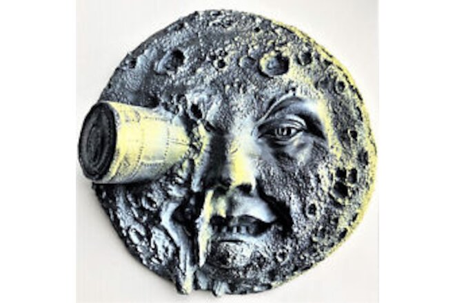 Man on the Moon Wall Sculpture, a Handmade Decor Accent for Home & Garden