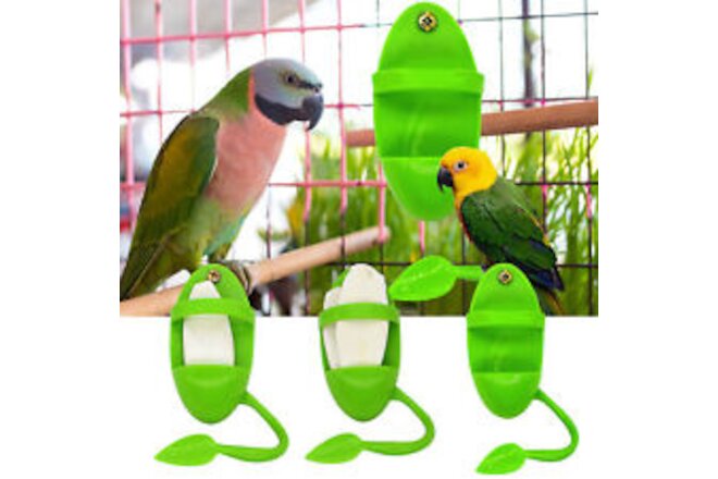 Bird Cuttlebone Holder Feeder Bird Cage Plastic Stand Food Holder For Parakeet