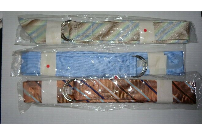 WOMENS TIE FABRIC BELTS  Lot of 3 with Double Ring Closure