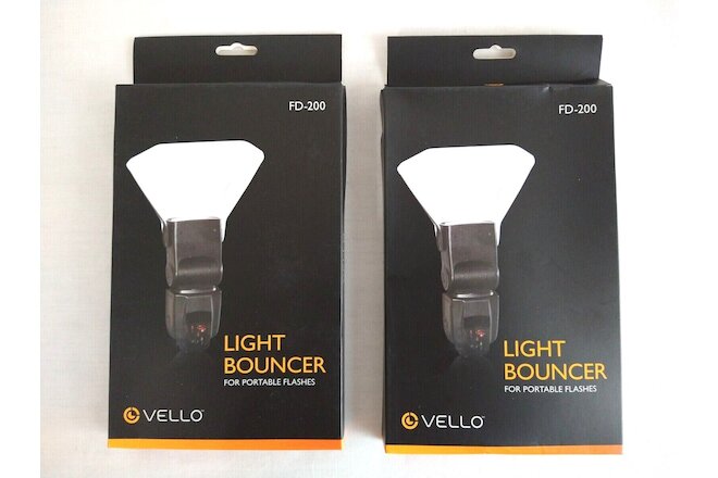 2-LOT Vello Light Bouncer For Portable Flashes FD-200 Gold & Silver Reflectors