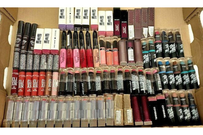 Wholesale 86 Pcs Assorted Lipstick/Gloss/Stain Revlon LA Colors Etc Shelf Wear