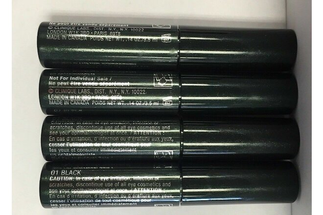 Lot Of 4 Clinique High Impact Mascaras 0.14 oz each Black Brand New Travel Size