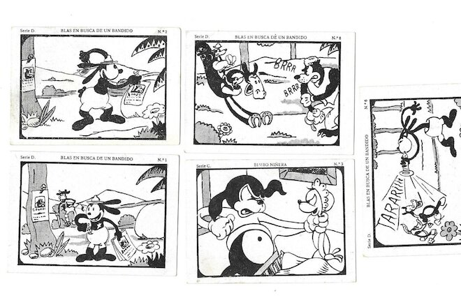 RARE & SCARCE 1930 Serie D  Oswald the LUCKY  Rabbit CARDS LOT of 5