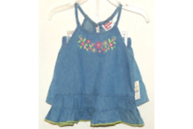 New PARK BENCH KIDS 2pc Outfit Girls 12months Embroidered Top + Pullup Shorts