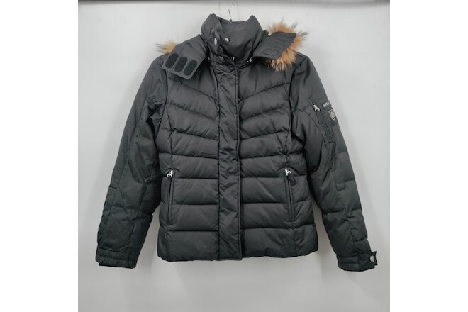 Bogner Fire Ice Goose Down Feather Full-Zip Ski Puffer Hoodie Jacket Small Women