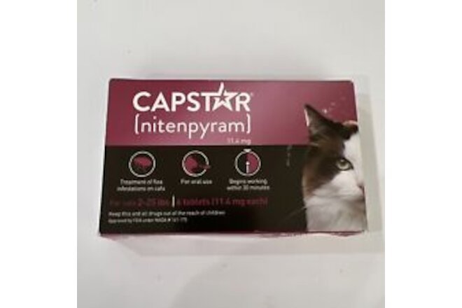 Capstar Nitenpyram 11.4mg 6 Tablets For Cats 2-25 LBS EXPIRES  9/2025
