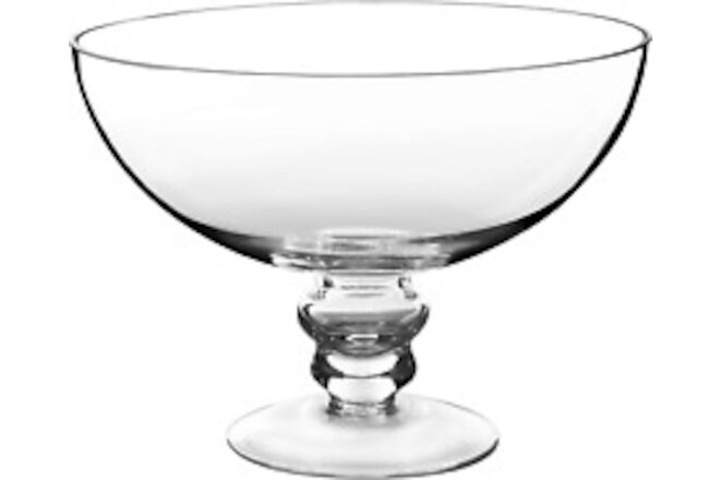Glass Decorative Footed Bowl (H:6" D:8") | Fruit Display Bowl | Terrarium Bowl |