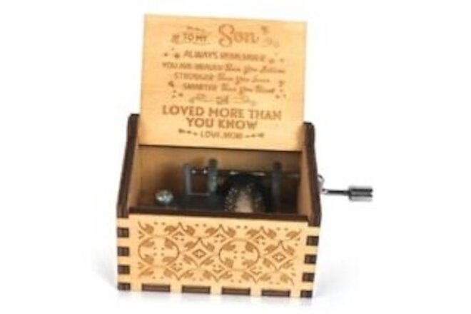 Wooden Music Boxes, Vintage Hand Crank Music Box for Son Kids, Gifts for