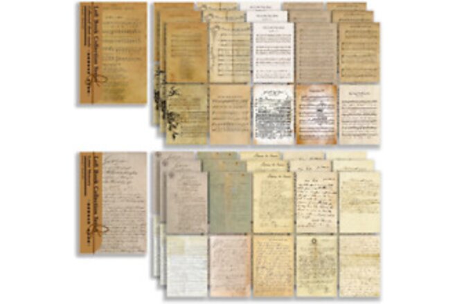 120 Pcs Vintage Papers for Scrapbooking, Junk Journal Paper Scrapbooking Supplie