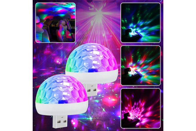 2x Car Bar Mini USB Disco Ball Interior DJ Party Light Colorful Sound Activated