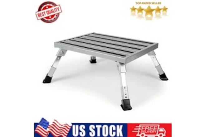 Adjustable Height Platform Step | Supports up to 1,000lbs. | Aluminum, Silver
