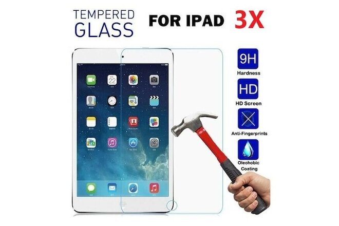 [3-Pack]Tempered GLASS Screen Protector for Apple iPad 7th Generation 10.2 2019