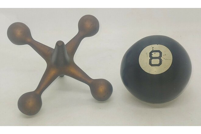 Vintage Magic Eight Ball and Jack Bookend