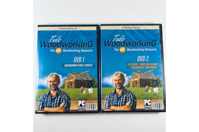 Ted's Woodworking Resource PC DVD-ROM 1 & 2 Plans / Bonuses / VIP Edition / NEW