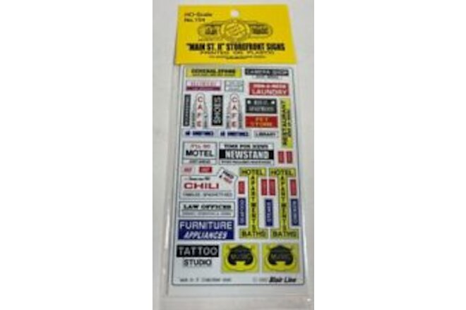Blair Line 154 HO "Main St. II" Storefront Signs Sheets (Pack of 2)