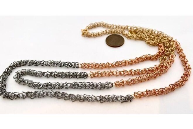 Vintage Mixed Metals Looped Chain Necklaces 2
