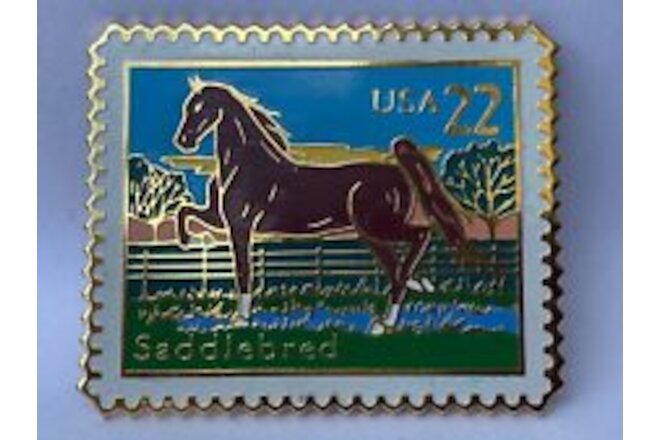 Horses: Saddlebred 1985 22c  #2157 Stamp Pin Postage Pinback NEW