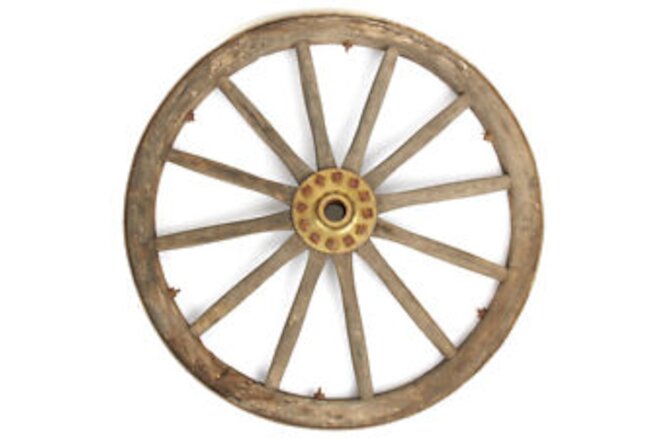 Original British Victorian Era Cannon Wagon Wooden Wheel- 36 Inch Diameter