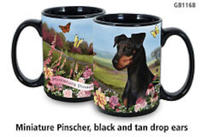 Garden Party Mug - Uncropped Black and Tan Miniature Pinscher